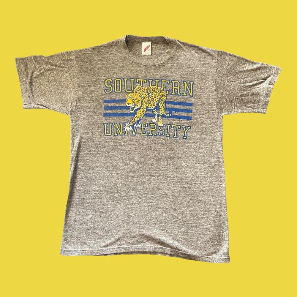 Vintage jerzees single stitch made in usa southern university tiger tee